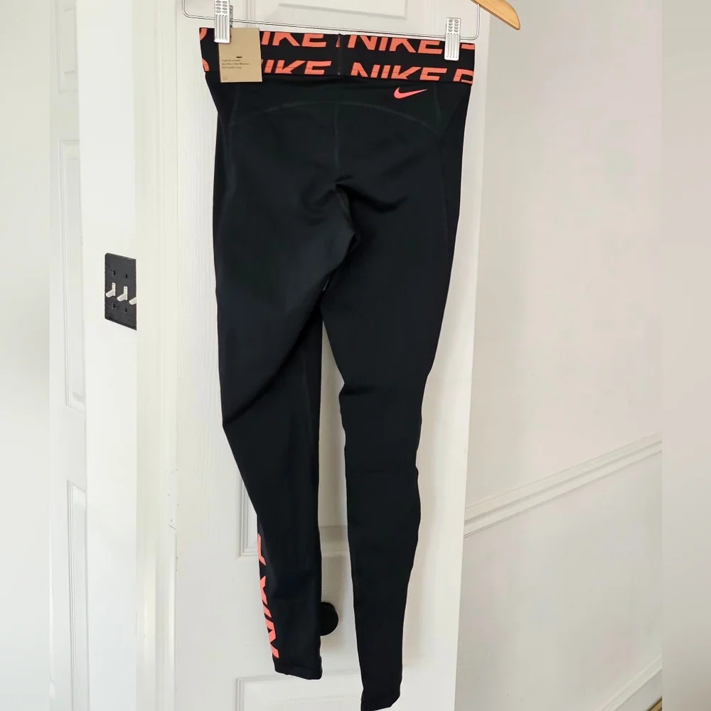 Nike Black & Pink Dri-fit Pro Grx Full Length Training Leggings